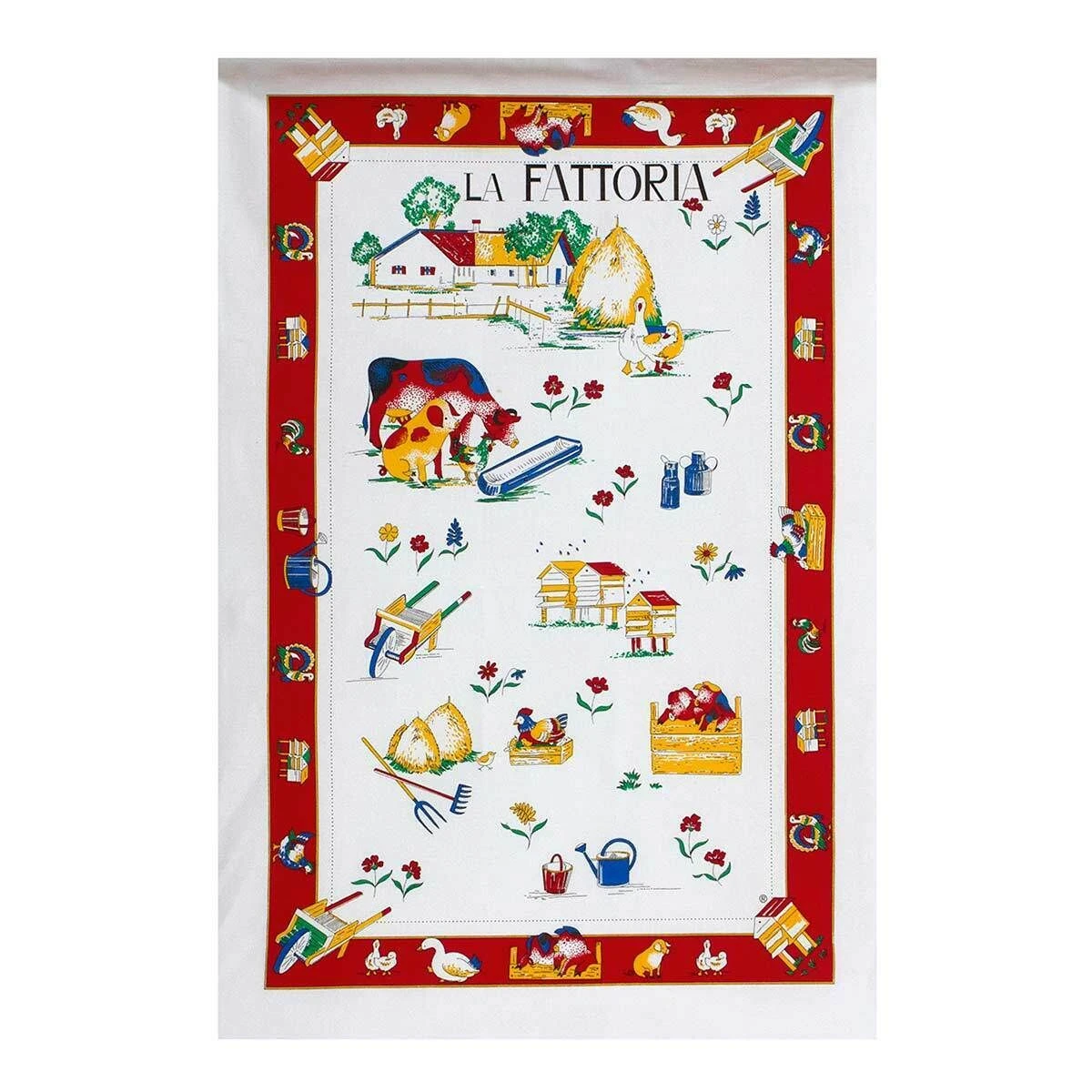 Strofinaccio Cucina Asciugapiatti La Fattoria In Puro Cotone V430 1 Strofinaccio Cucina Asciugapiatti La Fattoria In Puro Cotone V430