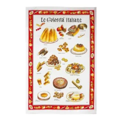 Strofinaccio Cucina Asciugapiatti Le Golosità Italiane In Puro Cotone V085