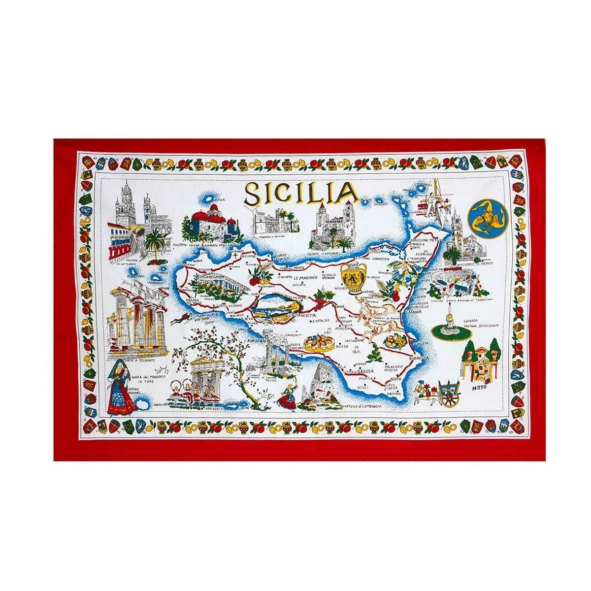 Strofinaccio Cucina Asciugapiatti Sicilia In Puro Cotone V094 1 Strofinaccio Cucina Asciugapiatti Sicilia In Puro Cotone V094