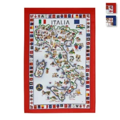 Strofinaccio Cucina Asciugapiatti Italia In Puro Cotone T990