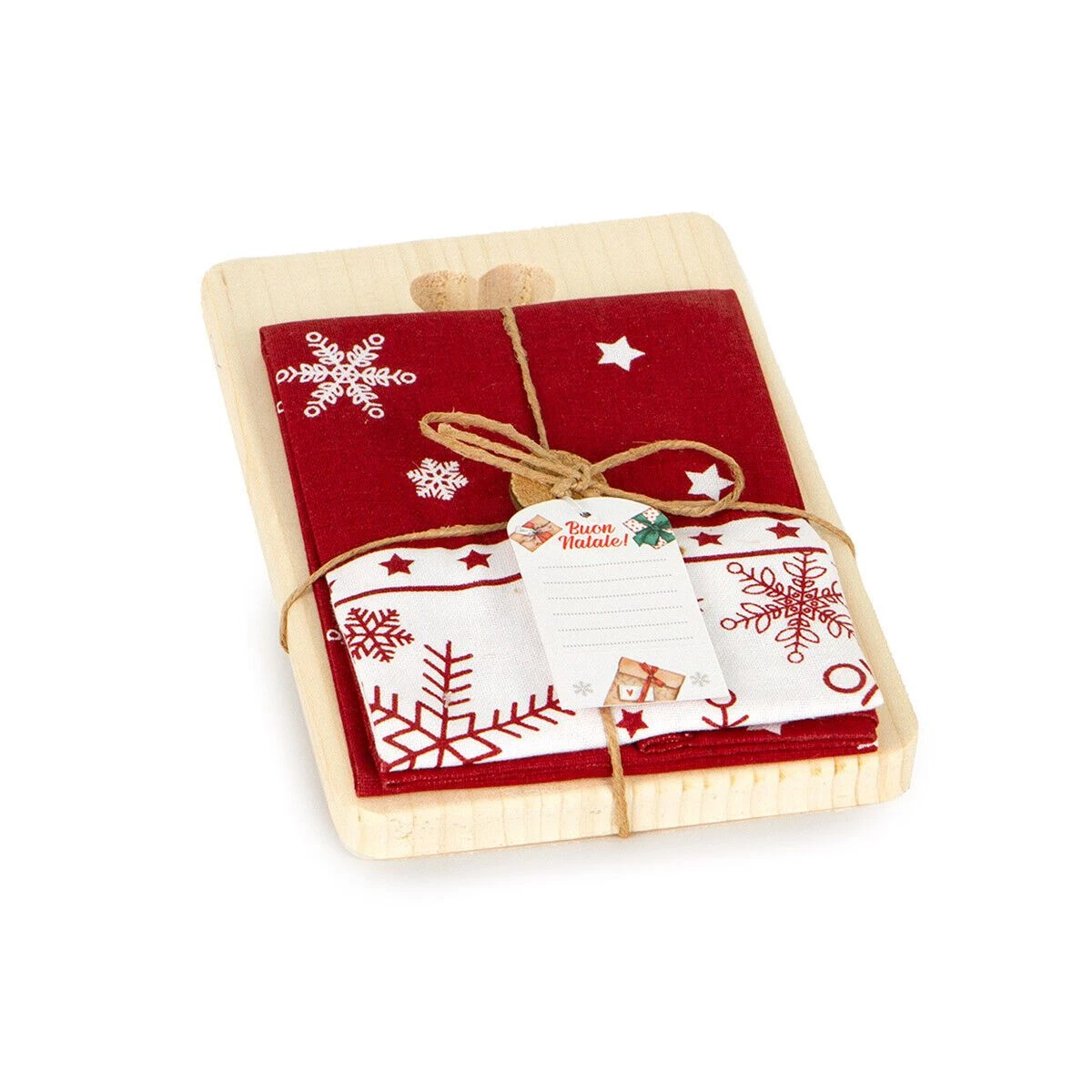 Tagliere + Strofinaccio Natalizio Snowflake X145 1 Tagliere + Strofinaccio Natalizio Snowflake X145