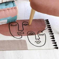 Tappetino Multiuso Esquisse In Cotone 60x90 Cm K074 -Articoli Per La Casa tappetino multiuso esquisse in cotone 60x90 cm 3