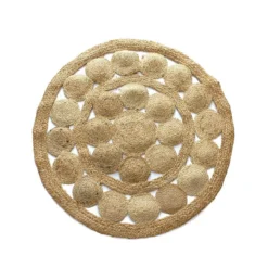 Tappeto Tondo In Juta Naturale Intrecciata - Diametro 90 Cm U725