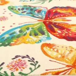 Tappeto Moderno Farfalle Butterfly - 133x190 Cm P814 -Articoli Per La Casa tappeto moderno farfalle butterfly 133x190 cm crema particolare 2 1