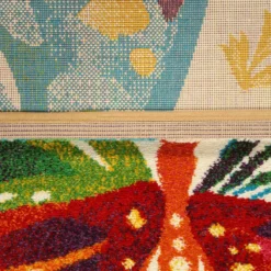 Tappeto Moderno Farfalle Butterfly - 133x190 Cm P814 -Articoli Per La Casa tappeto moderno farfalle butterfly 133x190 cm crema particolare 1