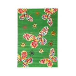 Tappeto Moderno Farfalle Butterfly - 133x190 Cm P814 -Articoli Per La Casa tappeto moderno farfalle butterfly 133x190 cm verde 1