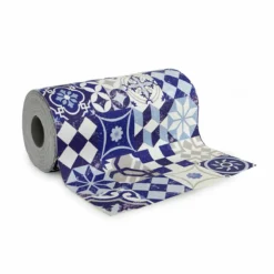 Passatoia Al Metro In Vinile Maiolica Blu Digitale Larghezza 50 Cm V891