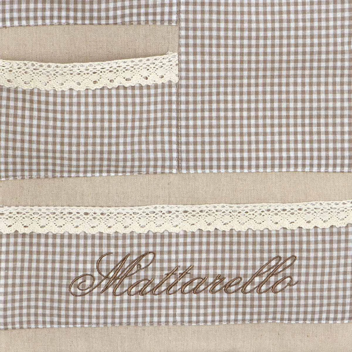 Tasca Da Parete Per Cucina Shabby Chic Con Ricamo 35x60 Cm Beige U920 2 Tasca Da Parete Per Cucina Shabby Chic Con Ricamo 35x60 Cm Beige U920 - immagine 2