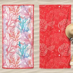 Telo Mare Coral Bay Daunex In Microfibra Con Borsa J574 -Articoli Per La Casa telo mare coral bay daunex in microfibra con borsa 2