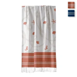 Telo Mare Pareo Fouta Baleari In Cotone Con Frange K131