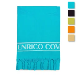 Telo Mare Pareo Fouta Marine Di Enrico Coveri In Cotone Con Frange K133