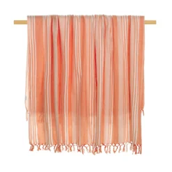 Telo Mare Pareo Fouta Spot Con Frange 190x210 Cm Y744 -Articoli Per La Casa telo mare pareo fouta spot maxi con frange arancione 1