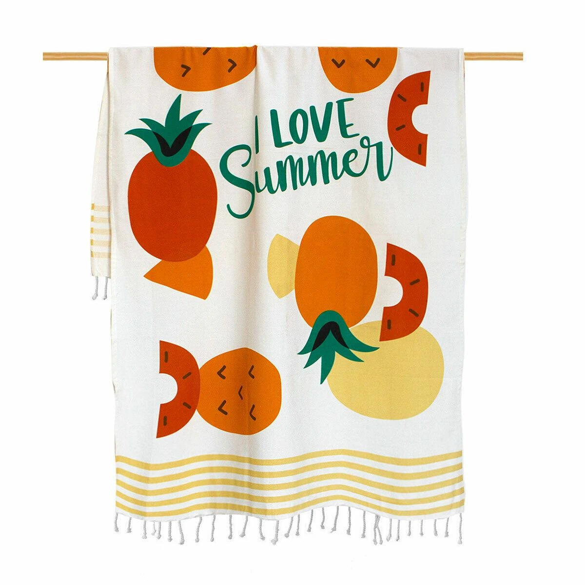 Telo Mare Pareo Fouta Ananas Fruit In Cotone Con Frange Z143 1 Telo Mare Pareo Fouta Ananas Fruit In Cotone Con Frange Z143