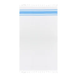 Telo Mare Con Frange E Righe Doppio Tessuto Nido D'ape E Spugna Di Cotone 90x170 Stripe Preziosa Home W830 -Articoli Per La Casa telo mare stripe nido dape con frange 90x170 cm azzurro 3