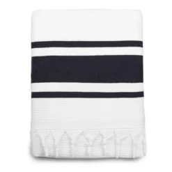 Telo Mare Con Frange E Righe Doppio Tessuto Nido D'ape E Spugna Di Cotone 90x170 Stripe Preziosa Home W830 -Articoli Per La Casa telo mare stripe nido dape con frange 90x170 cm blu 6