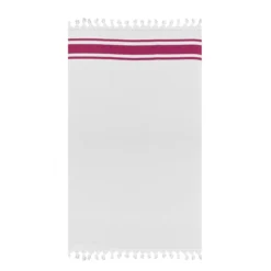 Telo Mare Con Frange E Righe Doppio Tessuto Nido D'ape E Spugna Di Cotone 90x170 Stripe Preziosa Home W830 -Articoli Per La Casa telo mare stripe nido dape con frange 90x170 cm fucsia 3