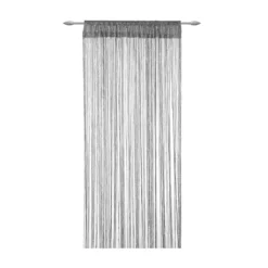 Tenda Arredo A Fili Millerighe Glitterata 140x290 Cm W017 -Articoli Per La Casa tenda a fili millerighe in lurex grigio 1