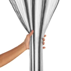 Tenda Arredo A Fili Millerighe Multicolor 140x280 W022 -Articoli Per La Casa tenda a fili millerighe multicolor nero 2 1