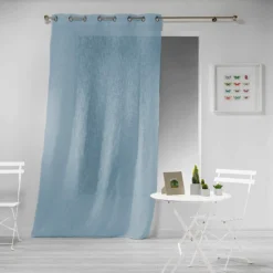 Pannello Tenda Effetto Lino Con Borchie - Dimensioni Varie Z372 -Articoli Per La Casa tenda arredo con borchie haltona effetto lino celeste 2