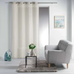 Pannello Tenda Esther Velo Effetto Lino Con Borchie 140x240 Cm Z471 -Articoli Per La Casa tenda arredo esther effetto lino 140x240 cm naturale 1