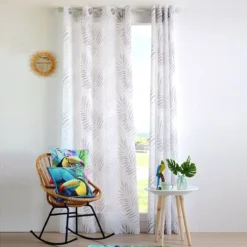 Tenda Arredo Filtrante Cynara Effetto Lino Con Borchie 140x260 Cm Y424 -Articoli Per La Casa tenda arredo filtrante cynara 140x260 cm grigio 2 1