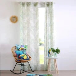 Tenda Arredo Filtrante Cynara Effetto Lino Con Borchie 140x260 Cm Y424 -Articoli Per La Casa tenda arredo filtrante cynara 140x260 cm verde 2 1