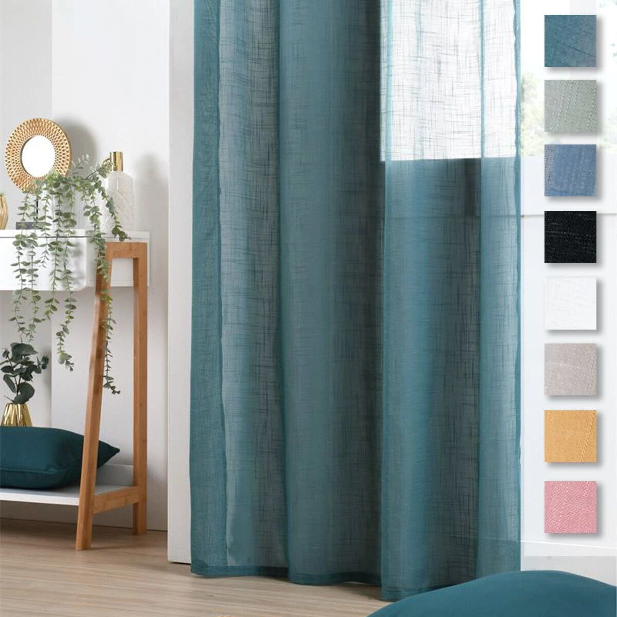 Tenda Arredo Filtrante Preston Effetto Lino Con Borchie 140x260 Cm K413 1 Tenda Arredo Filtrante Preston Effetto Lino Con Borchie 140x260 Cm K413