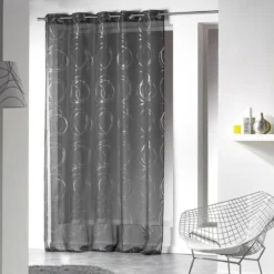 Tenda Arredo Trasparente Bully 140x240 Cm Z459 -Articoli Per La Casa tenda arredo trasparente bully velo con borchie antracite 1