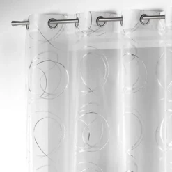 Tenda Arredo Trasparente Bully 140x240 Cm Z459 -Articoli Per La Casa tenda arredo trasparente bully velo con borchie bianco 2 1