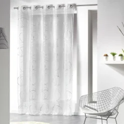 Tenda Arredo Trasparente Bully 140x240 Cm Z459 -Articoli Per La Casa tenda arredo trasparente bully velo con borchie bianco 1