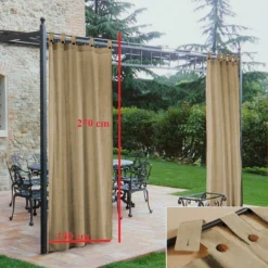 Tenda Gazebo Morbidissimi Idrorepellente Con Passanti 140x270 Cm - Beige Z475 -Articoli Per La Casa tenda gazebo morbidissimi idrorepellente beige 140x270 cm 4