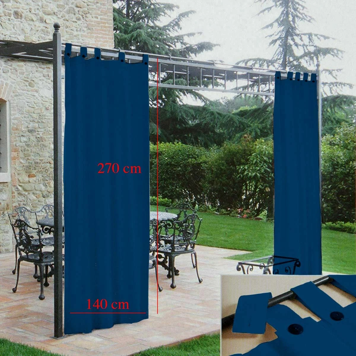 Tenda Gazebo Morbidissimi Idrorepellente 140x270 Cm - Blu Royal Z158 4 Tenda Gazebo Morbidissimi Idrorepellente 140x270 Cm - Blu Royal Z158 - immagine 4