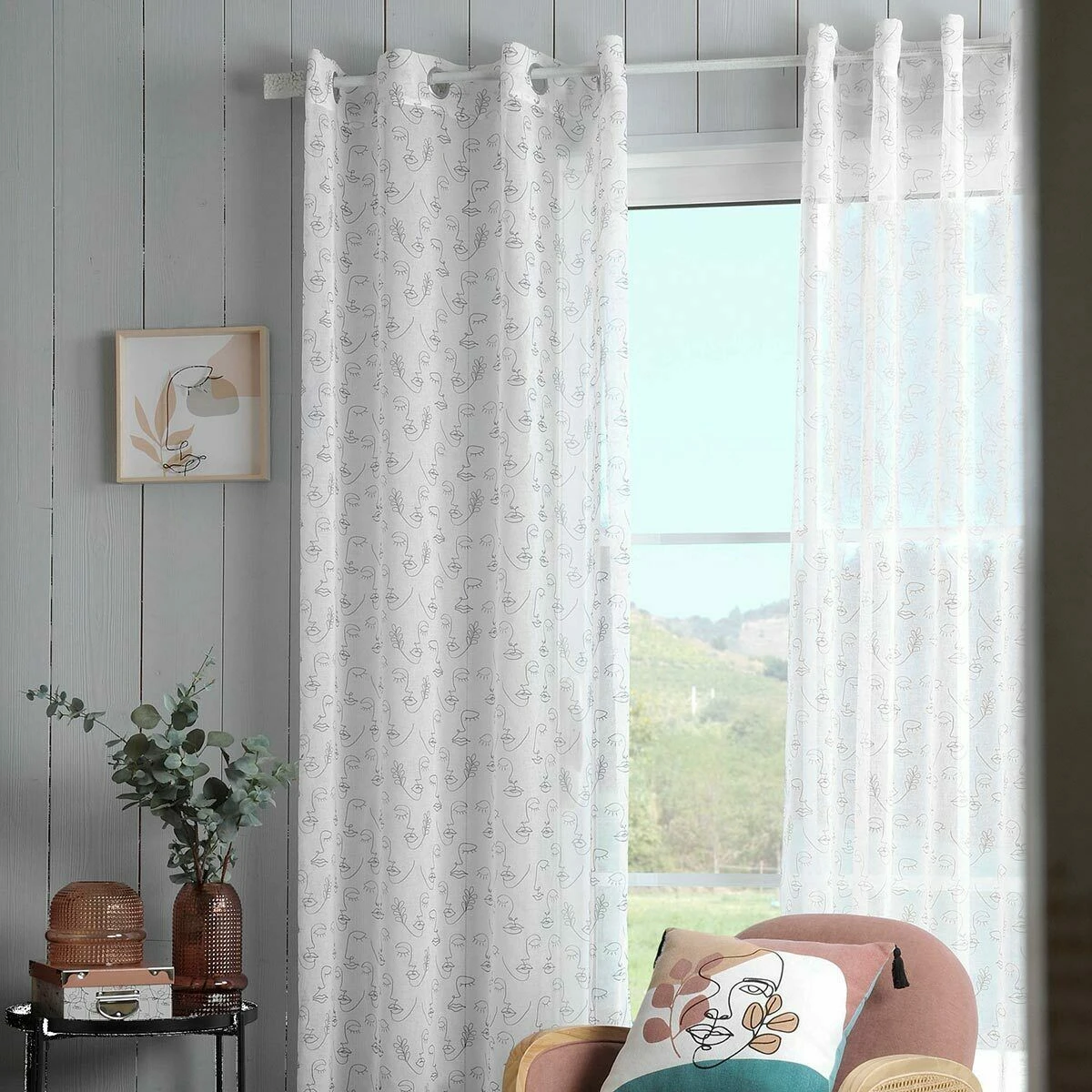 Tenda Arredo Trasparente Esquisse Con Borchie 140x260 Cm W654 1 Tenda Arredo Trasparente Esquisse Con Borchie 140x260 Cm W654