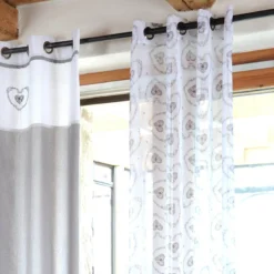 Tenda Arredo Trasparente Pauline Con Borchie 135x260 Cm W671 -Articoli Per La Casa tenda trasparente pauline 135x260 cm grigio 1 1