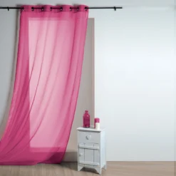 Tenda Arredo Con Borchie Lisa Semitrasparente 135x260 Cm R711 -Articoli Per La Casa tenda arredo lisa con borchie semitrasparente fucsia