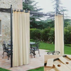 Tenda Gazebo Morbidissimi Idrorepellente Con Passanti 140x270 Cm - Panna R006
