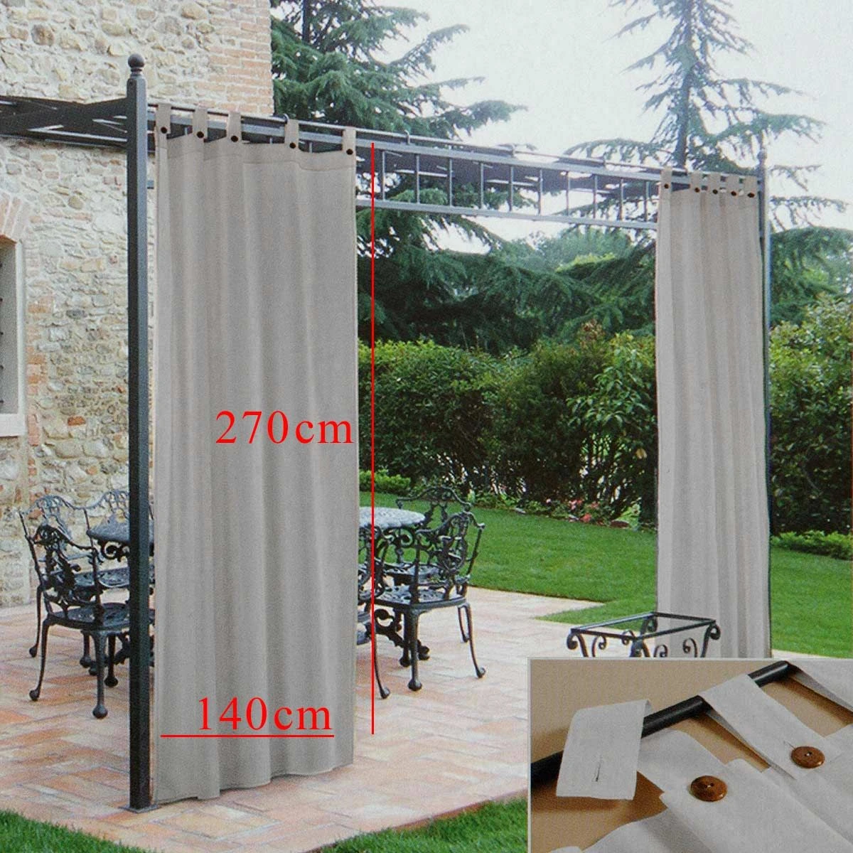Tenda Gazebo Morbidissimi Idrorepellente Con Passanti 140x270 Cm - Grigio U147 4 Tenda Gazebo Morbidissimi Idrorepellente Con Passanti 140x270 Cm - Grigio U147 - immagine 4