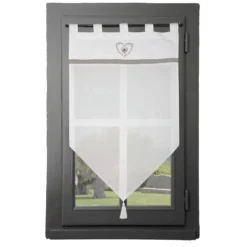 Tendina A Vetro Trasparente Pauline - Dimensioni Varie W071 -Articoli Per La Casa tendina a vetro pauline grigio 1 2