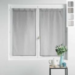 Coppia Tendine Esther Velo Effetto Lino Con Passanti - Dimensioni Varie Z470
