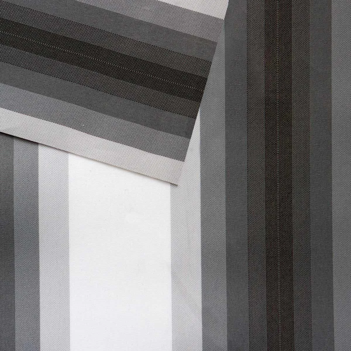 Tessuto Per Tende Da Sole Al Metro Multirighe 140 Cm Impermeabile - Grigio V682 2 Tessuto Per Tende Da Sole Al Metro Multirighe 140 Cm Impermeabile - Grigio V682 - immagine 2