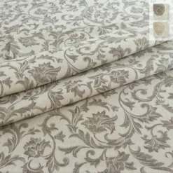 Tessuto Al Metro Per Tovaglie Arabesco In Misto Lino Altezza 180 Cm W276