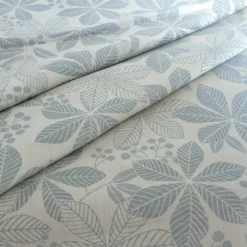Tessuto Al Metro Per Tovaglie Foglie In Misto Lino Altezza 180 Cm W275 -Articoli Per La Casa tessuto per tovaglie foglie in misto lino altezza 180 cm celeste 1