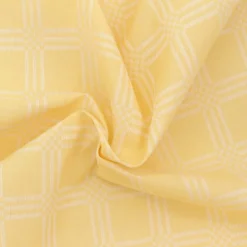 Tessuto Per Tovagliato Al Metro Quadroni Giallo 190 Cm Puro Cotone R009