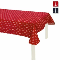 Tovaglia Ancora Morbidissimi Cotone Loneta Fondo Colorato, Dimensioni Varie Z153