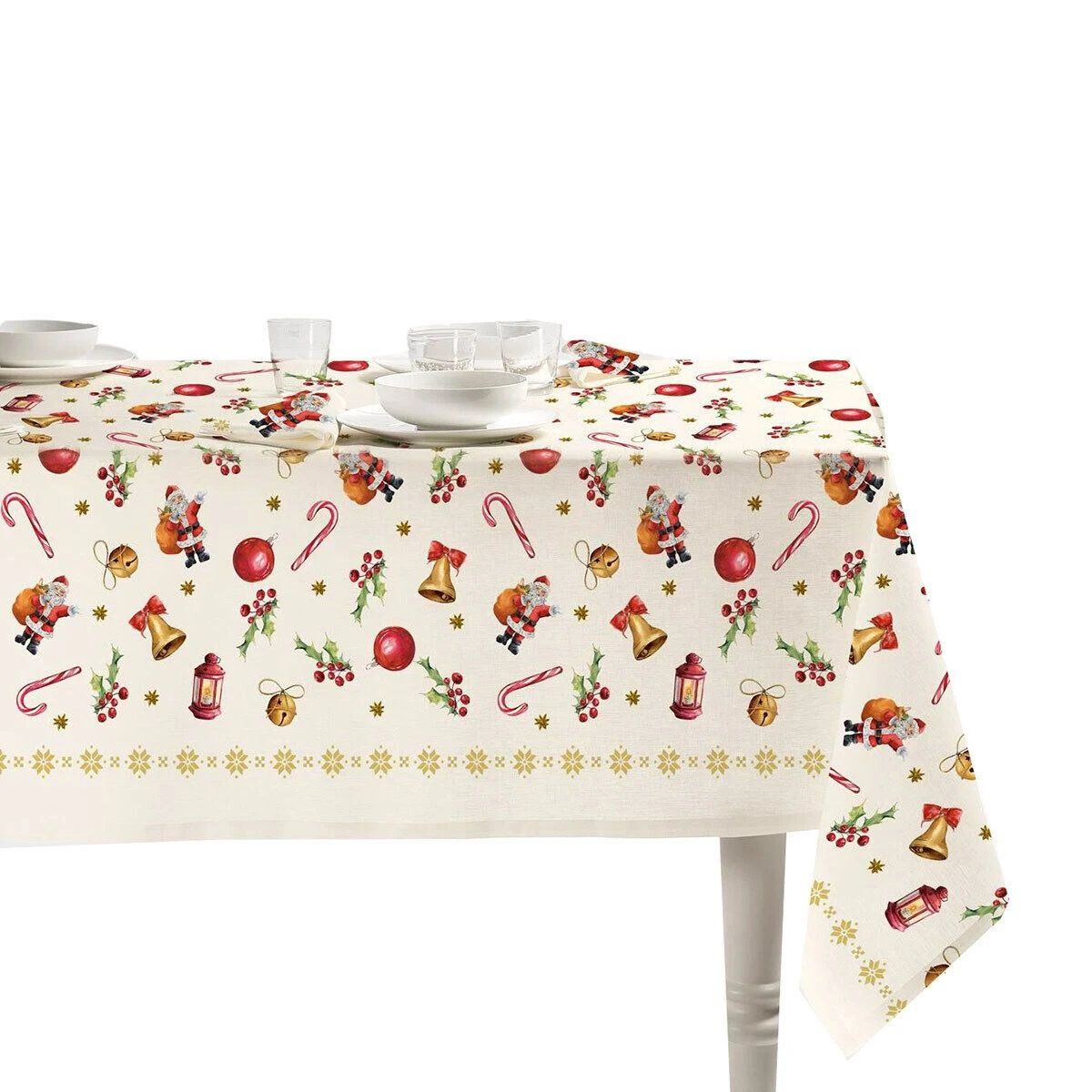 Tovaglia Natalizia Noel Di Caleffi - Dimensioni Varie X129 1 Tovaglia Natalizia Noel Di Caleffi - Dimensioni Varie X129