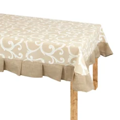 Tovaglia Ramage Di Morbidissimi Con Volant - Dimensioni Varie W125 -Articoli Per La Casa tovaglia ramage morbidissimi con volants beige 2