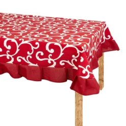 Tovaglia Ramage Di Morbidissimi Con Volant - Dimensioni Varie W125 -Articoli Per La Casa tovaglia ramage morbidissimi con volants rosso 2