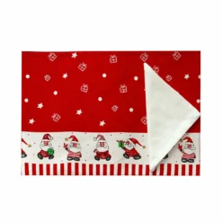 Set Tovaglietta + Tovagliolo Natalizio Babbolo Con Gnomi In Puro Cotone Z830
