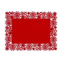 Tovaglietta Natalizia Fiocco Intaglio In Feltro K705