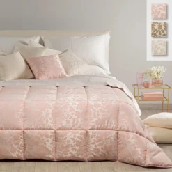 Trapunta Piumone Invernale Floral Di Caleffi In Raso Matrimoniale K523